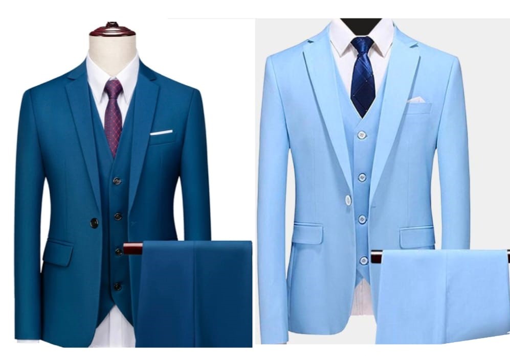 COMBO OF 2 PREMIUM SUITS & 2 PREMIUM SHIRTS ( SUITS / OLIVE BLUE & SKY BLUE ) 2 FASHION SHIRT